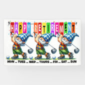 おもしろいゴルフハッピーリタイア 横断幕 (横)