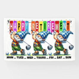 おもしろいゴルフハッピーリタイア 横断幕