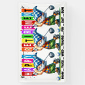 おもしろいゴルフハッピーリタイア 横断幕 (縦)