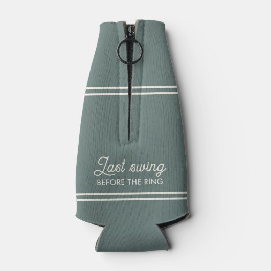 おもしろいゴルフバチュラーパーティ最後のスイングの前のリングや輪 ボトルクーラー (裏面)