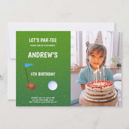 おもしろいゴルフパーティー招待状 招待状 (正面)