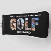 おもしろいゴルフフォトメッセージモノグラム名 ゴルフヘッドカバー (正面)