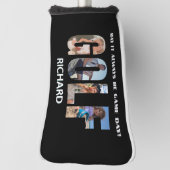 おもしろいゴルフフォトメッセージモノグラム名 ゴルフヘッドカバー (回転90)