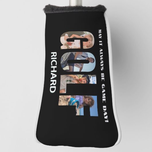 おもしろいゴルフフォトメッセージモノグラム名 ゴルフヘッドカバー (回転90)