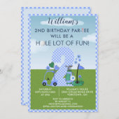 おもしろいゴルフブルーボーイ2ndバースデーパーティー 招待状 (正面/裏面)