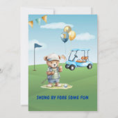 おもしろいゴルフホールインワンボーイ1stバースデーパーティー 招待状 (裏面)