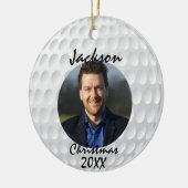 おもしろいゴルフボールクリスマスセラミックオーナメント セラミックオーナメント (左)