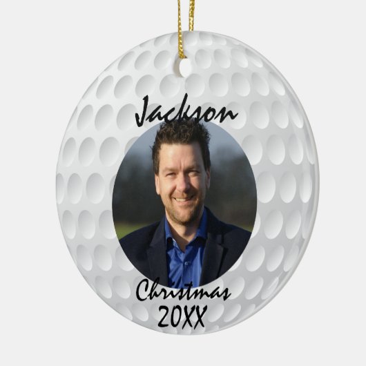 おもしろいゴルフボールクリスマスセラミックオーナメント セラミックオーナメント (左)