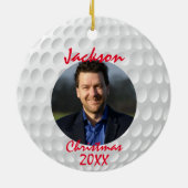 おもしろいゴルフボールクリスマスセラミックオーナメント セラミックオーナメント (裏面)