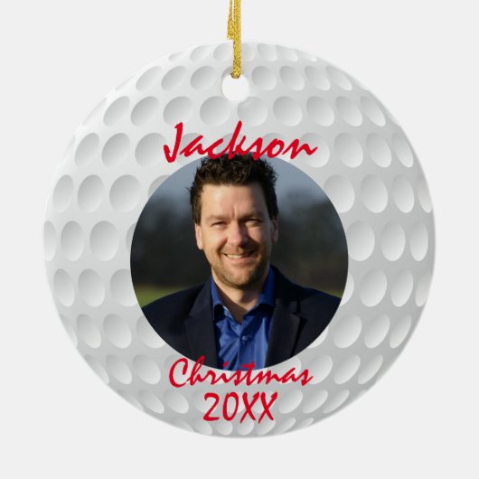 おもしろいゴルフボールクリスマスセラミックオーナメント セラミックオーナメント (裏面)