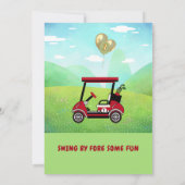 おもしろいゴルフレッドカート男の子1st誕生日パー – ティー 招待状 (裏面)