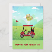 おもしろいゴルフレッドカート男の子2nd誕生日パー – ティー 招待状 (裏面)