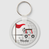 おもしろいゴルフ用ゴルフカート名前をカスタムするゴルファー キーホルダー (正面)