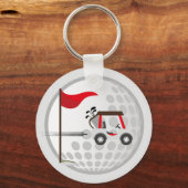 おもしろいゴルフ用ゴルフカート用ボール キーホルダー (正面)