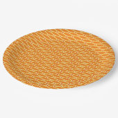 おもしろいゴールデンオレンジタイル塗り卵赤アクセント ペーパープレート (アングル)