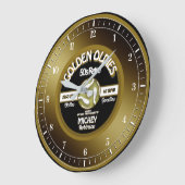 おもしろいゴールデントビニール45レコパーソナライズされたード ラージ壁時計 (傾斜)