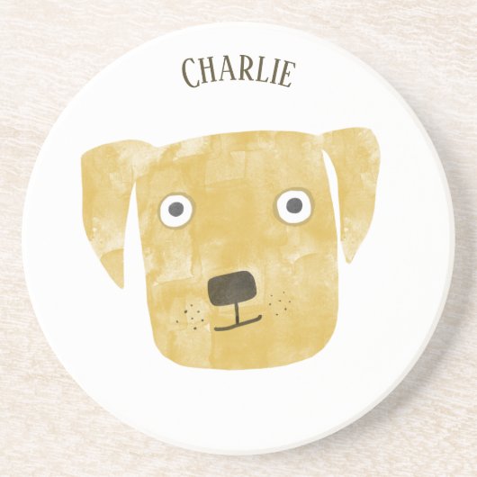 おもしろいゴールデンラブラドールレトリエバードッグ名前をカスタムする コースター (正面)