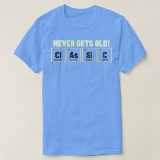 おもしろいサイエンス化学元素周期表 Tシャツ (デザイン正面)