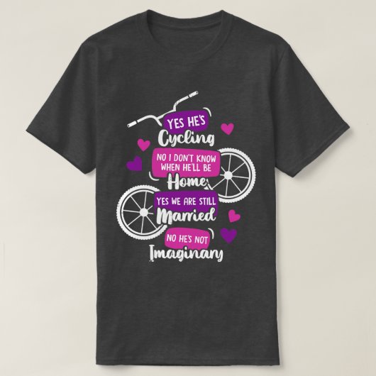 おもしろいサイクリストの妻ギフト Tシャツ (デザイン正面)