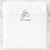 おもしろいサイクリストデザインと保の「ペダリング」文字 スクエアシール (バッグ)