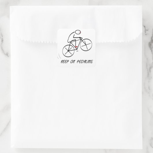 おもしろいサイクリストデザインと保の「ペダリング」文字 スクエアシール (バッグ)