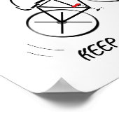おもしろいサイクリストデザインと保の「ペダリング」文字 ポスター (角)