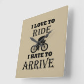 おもしろいサイクリングことわざ スクエア壁時計 (傾斜)