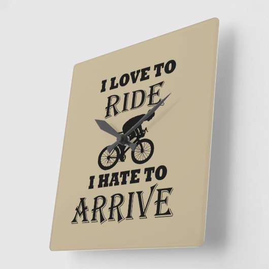 おもしろいサイクリングことわざ スクエア壁時計 (傾斜)