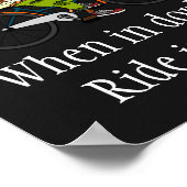 おもしろいサイクリングバードオンバイク&感動的引用文 ポスター (角)