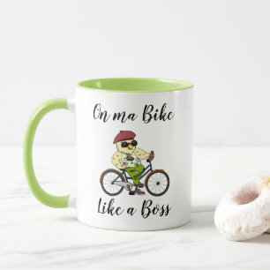 おもしろいサイクリングマグとバイクもしくは自転車に乗る人バスタイリッシュード マグカップ