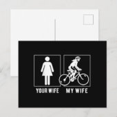 おもしろいサイクリング – あなたの妻 – 私の妻サイクリスト ポストカード (正面/裏面)