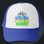 おもしろいサイクリング キャップ<br><div class="desc">私は自転車に乗ることに夢中だ。私はネオンブルー、イエロー、グリーンに強迫的なサイクリング障害を持っている。サイクカッコいいリストのユーモアの贈り物。</div>