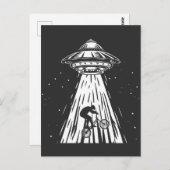 おもしろいサイクリングbmxエイリアンUfoバイクもしくは自転車に乗る人誘拐事件 ポストカード (正面/裏面)