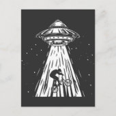 おもしろいサイクリングbmxエイリアンUfoバイクもしくは自転車に乗る人誘拐事件 ポストカード (正面)