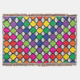 おもしろいサイケデリッククローバープリントパターン スローブランケット