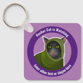 おもしろいサイバー詐欺認識度 – ハッカーが監視 キーホルダー (正面)