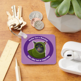 おもしろいサイバー詐欺認識度 – ハッカーが監視 キーホルダー