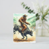 おもしろいサスカッチライドブルインロードウォーター色 ポストカード (スタンド正面)