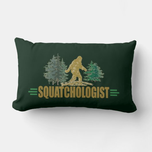 おもしろいサスカッチ |ビッグ足 信じ! |狩り ランバークッション (正面)
