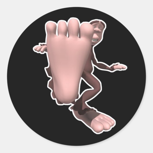 おもしろいサスカッチ ラウンドシール (正面)