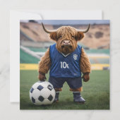 おもしろいサッカーの服を着た高地の牛 セーブザデート (裏面)