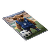 おもしろいサッカーの服を着た高地の牛 ノートブック (右側)