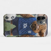 おもしろいサッカーの服を着た高地の牛 Case-Mate iPhoneケース (裏面(横))
