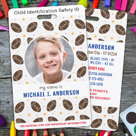 おもしろいサッカーカスタムスポーツモダンフォトチャイルドID バッジ