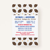 おもしろいサッカーカスタムスポーツモダンフォトチャイルドID バッジ (裏面)