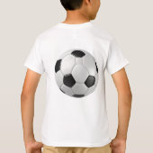 おもしろいサッカーサッカーキッズパーティーブルーゲストオブオナー Tシャツ (裏面)