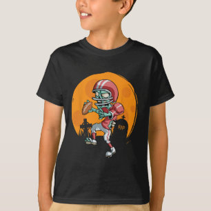 おもしろいサッカーゾンビプレーヤーハロウィンサッカーボール Tシャツ