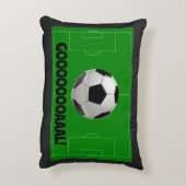 おもしろいサッカーボールとピッチゴール!（サッカー）スポーツ アクセントクッション (裏面(縦))