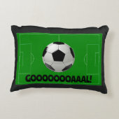 おもしろいサッカーボールとピッチゴール!（サッカー）スポーツ アクセントクッション (裏面)
