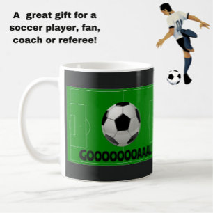 おもしろいサッカーボールとピッチゴール!(サッカー)スポーツ コーヒーマグカップ